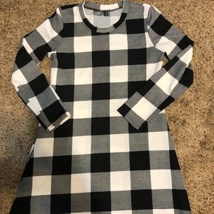 Plaid long sleeve dress